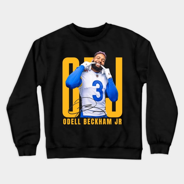 Odell Beckham Jr Aesthetic Tribute 〶 Crewneck Sweatshirt by Terahertz'Cloth